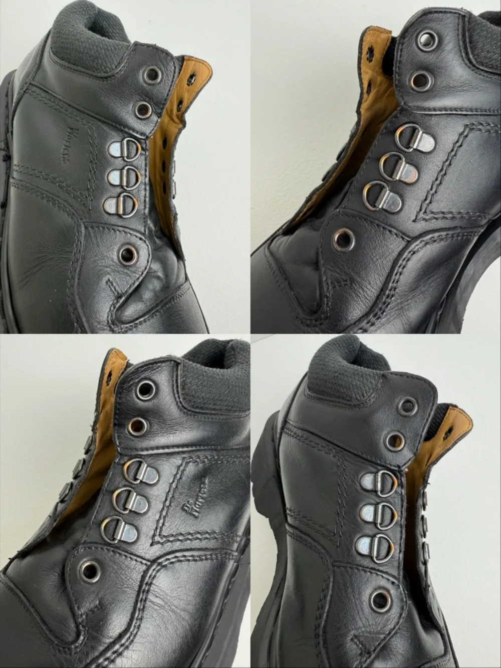 Made in England Vintage Dr. Martens Black Leather Envy Quad Platform Boots UK 7